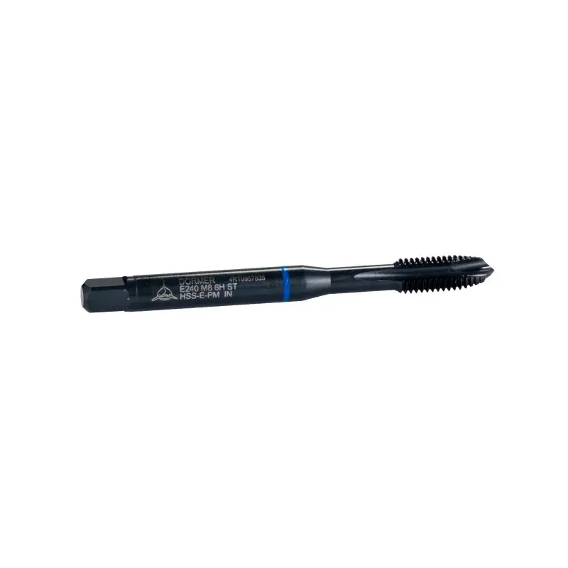 Dormer Metric Standard Machine Threading Tap M8 Thread Size, 90mm Length, Spiral Point, HSS-E-PM Material E240M8