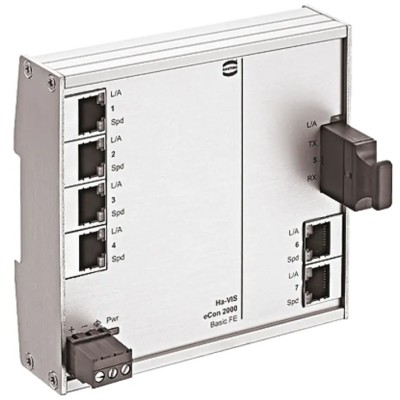 HARTING Unmanaged 6 Port Ethernet Switch Ha-VIS eCon 2000 Series 120mm x 113.5mm x 27.3mm 24020061110