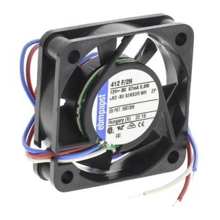 ebm-papst 400 F Series Axial Fan 12V DC 9 m³/h Air Flow 800 mW Power 40 mm Frame 412F/2H