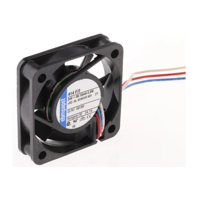 ebm-papst 400 F Series 24V DC Axial Fan 40 mm Sleeve Bearing Backward Curve 800mW 5400rpm 414F/2
