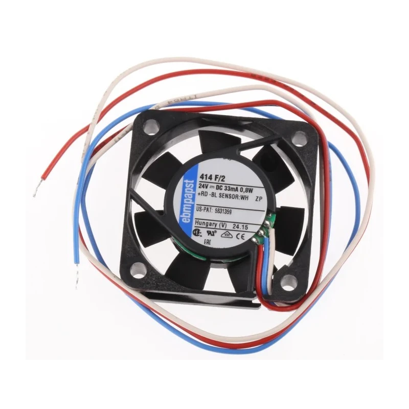 ebm-papst 400 F Series 24V DC Axial Fan 40 mm Sleeve Bearing Backward Curve 800mW 5400rpm 414F/2