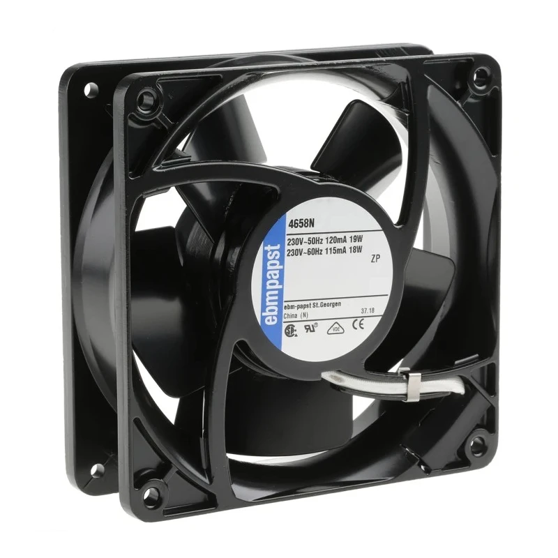 ebm-papst 4000 N Series AC Ball and Sleeve Bearing Axial Fan, 230V AC, 19.5W, 146 m³/h, IP20, 119mm Size, 2950 RPM 