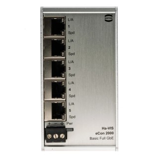 HARTING Unmanaged 5 Port Ethernet Switch Full Gigabit 24V-48VDC 60mm x 113.5mm x 27.3mm 24024050010