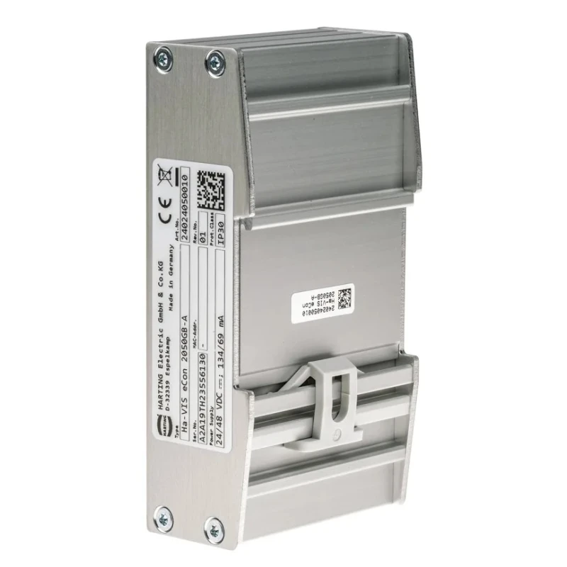 HARTING Unmanaged 5 Port Ethernet Switch Full Gigabit 24V-48VDC 60mm x 113.5mm x 27.3mm 24024050010