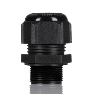 Kopex-EX Black Nylon Cable Gland, M32 Thread, 15 mm Min. Cable Diameter, 21 mm Max., IP66 and IP68 7TCA297180R0011 EXCGM32S