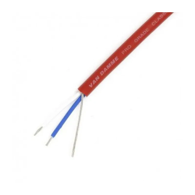Van Damme Screened Audio Cable 1 Pair, 100 m Length, Red PVC Jacket 268-003-020