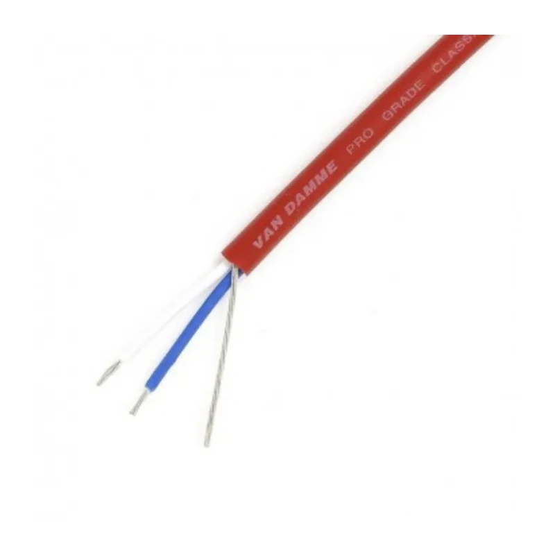 Van Damme Screened Audio Cable 1 Pair, 100 m Length, Red PVC Jacket 268-003-020