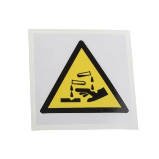 RS PRO Hazard Warning Self-Adhesive Vinyl Label Corrosive 100mm x 100mm 813-4439