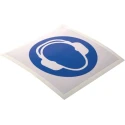 RS PRO Vinyl Mandatory Sign Ear Protection Sign 100mm x 100mm ISO 7010 Self-Adhesive 813-4473