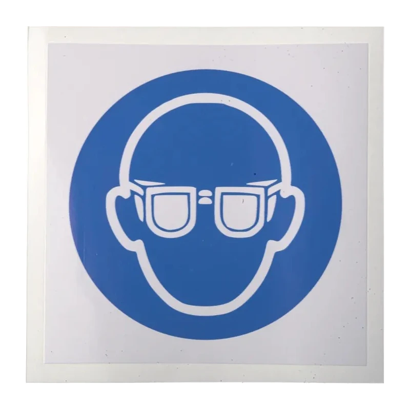 RS PRO Vinyl Mandatory Sign Eye Protection Sign 813-4479 ISO 7010 Standard 100mm x 100mm Vinyl Material