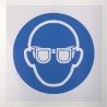 RS PRO Vinyl Mandatory Sign Eye Protection Sign 813-4479 ISO 7010 Standard 100mm x 100mm Vinyl Material