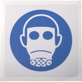 RS PRO Vinyl Mandatory Sign Respiratory Protection 100mm x 100mm ISO 7010 Self-Adhesive 813-4482