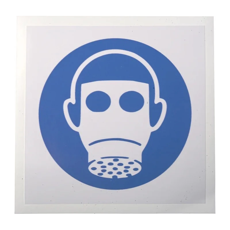 RS PRO Vinyl Mandatory Sign Respiratory Protection 100mm x 100mm ISO 7010 Self-Adhesive 813-4482