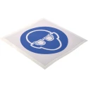 RS PRO Vinyl Mandatory Sign Eye Protection Sign 813-4479 ISO 7010 Standard 100mm x 100mm Vinyl Material