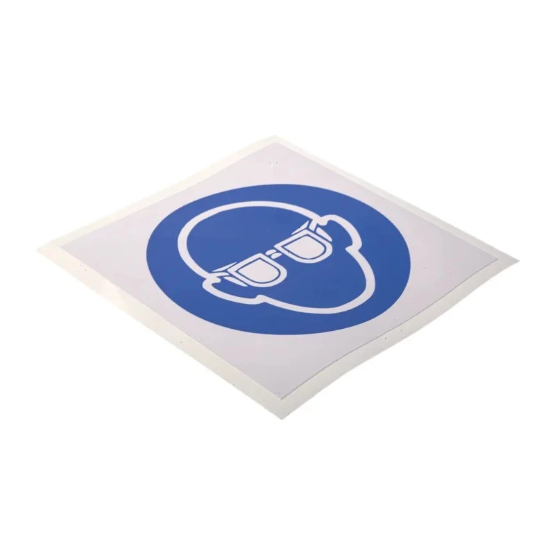 RS PRO Vinyl Mandatory Sign Eye Protection Sign 813-4479 ISO 7010 Standard 100mm x 100mm Vinyl Material