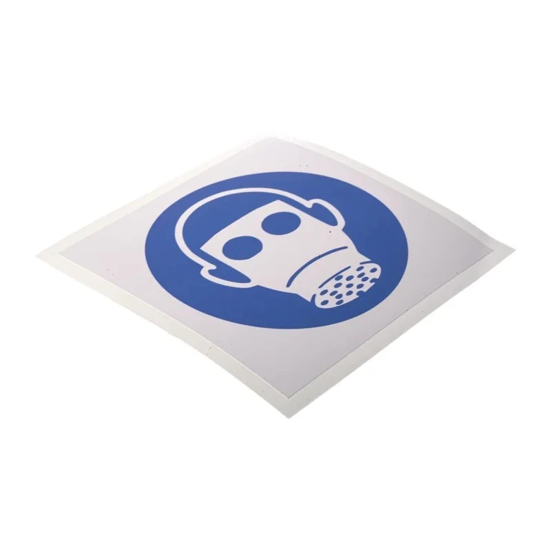 RS PRO Vinyl Mandatory Sign Respiratory Protection 100mm x 100mm ISO 7010 Self-Adhesive 813-4482
