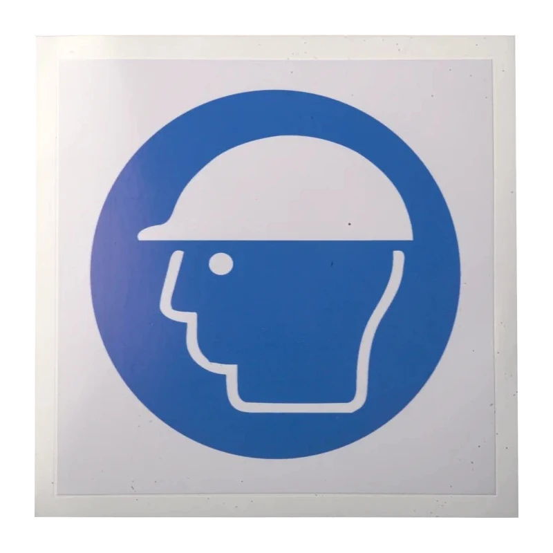 RS PRO Vinyl Mandatory Sign Head Protection Sign ISO 7010 100mm x 100mm Self-Adhesive 813-4476