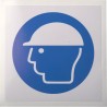 RS PRO Vinyl Mandatory Sign Head Protection Sign ISO 7010 100mm x 100mm Self-Adhesive 813-4476