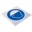 RS PRO Vinyl Mandatory Sign Head Protection Sign ISO 7010 100mm x 100mm Self-Adhesive 813-4476