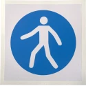 RS PRO Vinyl Mandatory Sign Walkway Sign 100mm x 100mm ISO 7010 Self-Adhesive 813-4491