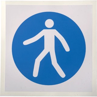 RS PRO Vinyl Mandatory Sign Walkway Sign 100mm x 100mm ISO 7010 Self-Adhesive 813-4491