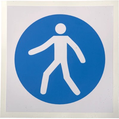 RS PRO Vinyl Mandatory Sign Walkway Sign 100mm x 100mm ISO 7010 Self-Adhesive 813-4491