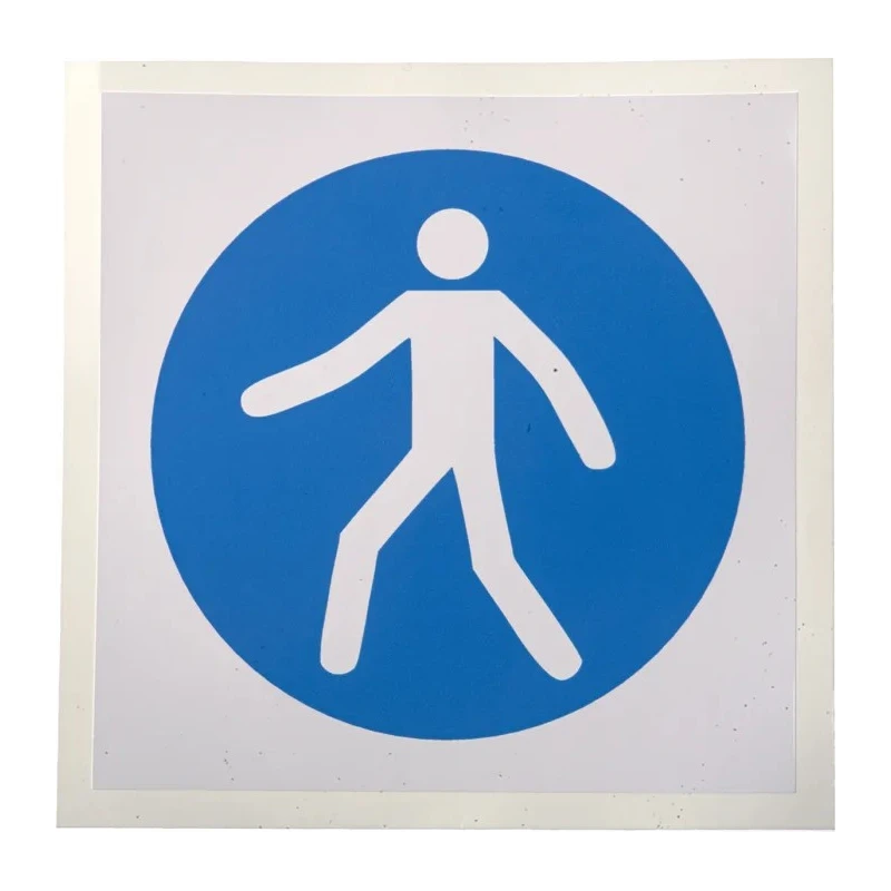 RS PRO Vinyl Mandatory Sign Walkway Sign 100mm x 100mm ISO 7010 Self-Adhesive 813-4491
