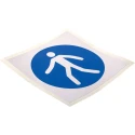 RS PRO Vinyl Mandatory Sign Walkway Sign 100mm x 100mm ISO 7010 Self-Adhesive 813-4491