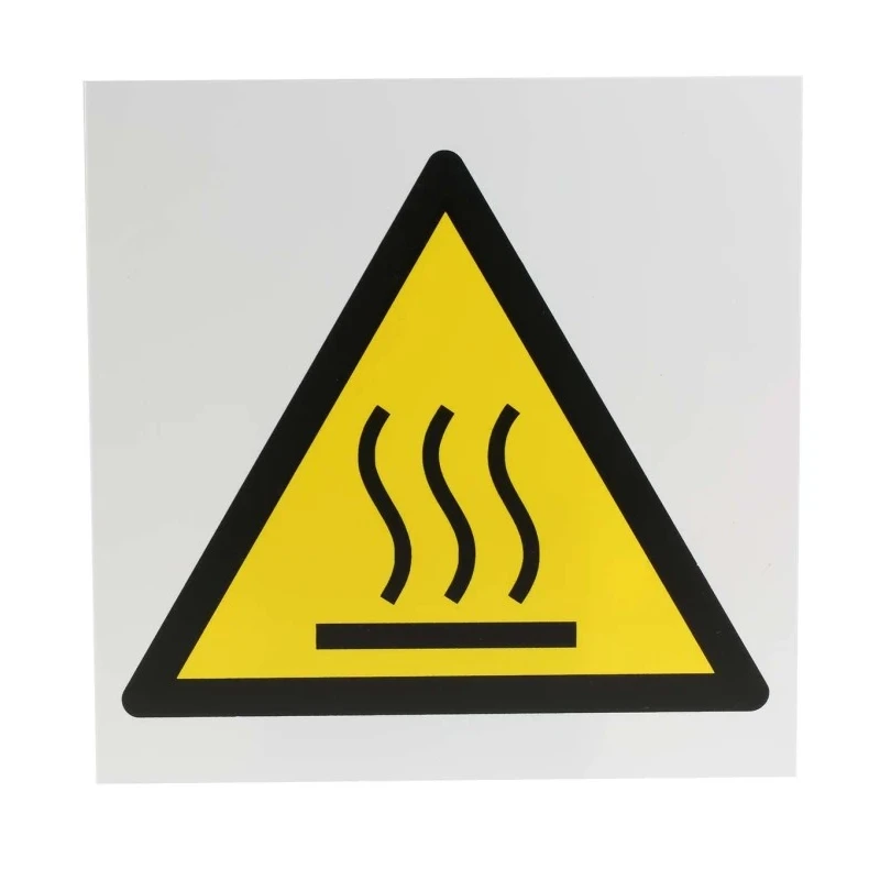 RS PRO Hazard Warning Sign Hot Surface 200mm x 200mm Plastic ISO 7010 Pictogram 813-4552