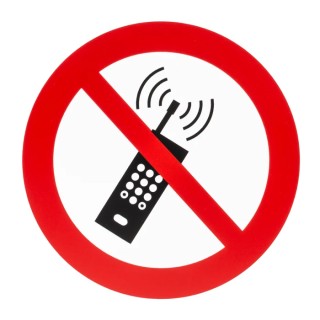 RS PRO Plastic No Activated Mobile Phone Prohibition Sign 200mm x 200mm ISO 7010 Standard 813-4615