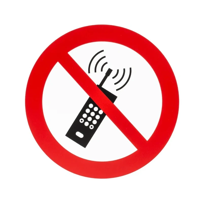 RS PRO Plastic No Activated Mobile Phone Prohibition Sign 200mm x 200mm ISO 7010 Standard 813-4615