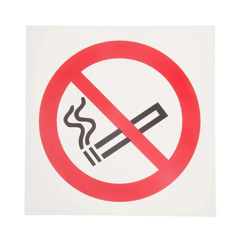 RS PRO Plastic No Smoking Prohibition Sign, ISO 7010 Standard, 200mm x 200mm, Symbol Style 813-4619