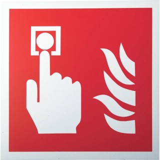 RS PRO Plastic Fire Safety Sign Fire Alarm Call Point Label 200mm x 200mm 813-4625