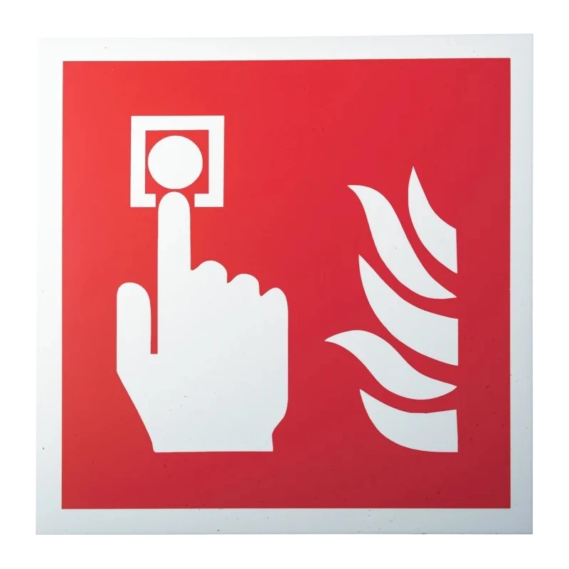 RS PRO Plastic Fire Safety Sign Fire Alarm Call Point Label 200mm x 200mm 813-4625