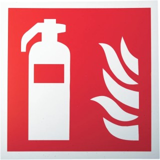 RS PRO Plastic Fire Safety Sign Fire Extinguisher Sign Label 200mm x 200mm 813-4621