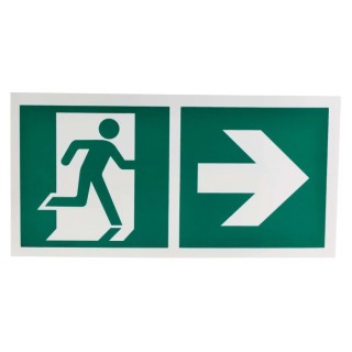 RS PRO Plastic Non-Illuminated Emergency Exit Right Sign Label 300mm x 150mm 813-4637