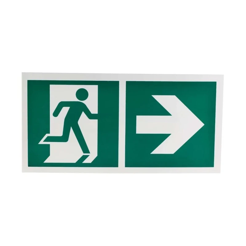 RS PRO Plastic Non-Illuminated Emergency Exit Right Sign Label 300mm x 150mm 813-4637