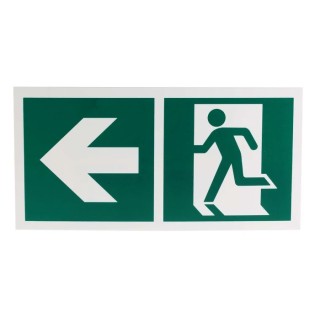 RS PRO Plastic Non-Illuminated Emergency Exit Left Sign Label 150mm x 300mm 813-4643