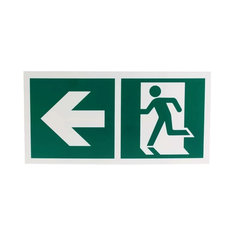 RS PRO Plastic Non-Illuminated Emergency Exit Left Sign Label 150mm x 300mm 813-4643