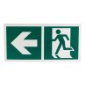 RS PRO Plastic Non-Illuminated Emergency Exit Left Sign Label 150mm x 300mm 813-4643
