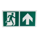 RS PRO Plastic Emergency Exit Up Sign Label Non-Illuminated, 300mm x 150mm, White Green Legend 813-4640
