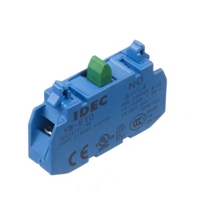 Idec YW Series 1 NO Contact Block, 380V, 10A, Screw Terminal, IP20 Protection YW-E10