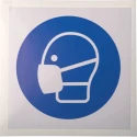 RS PRO Vinyl Mandatory Sign Mask Sign ISO 7010 Standard 100mm x 100mm 813-4498