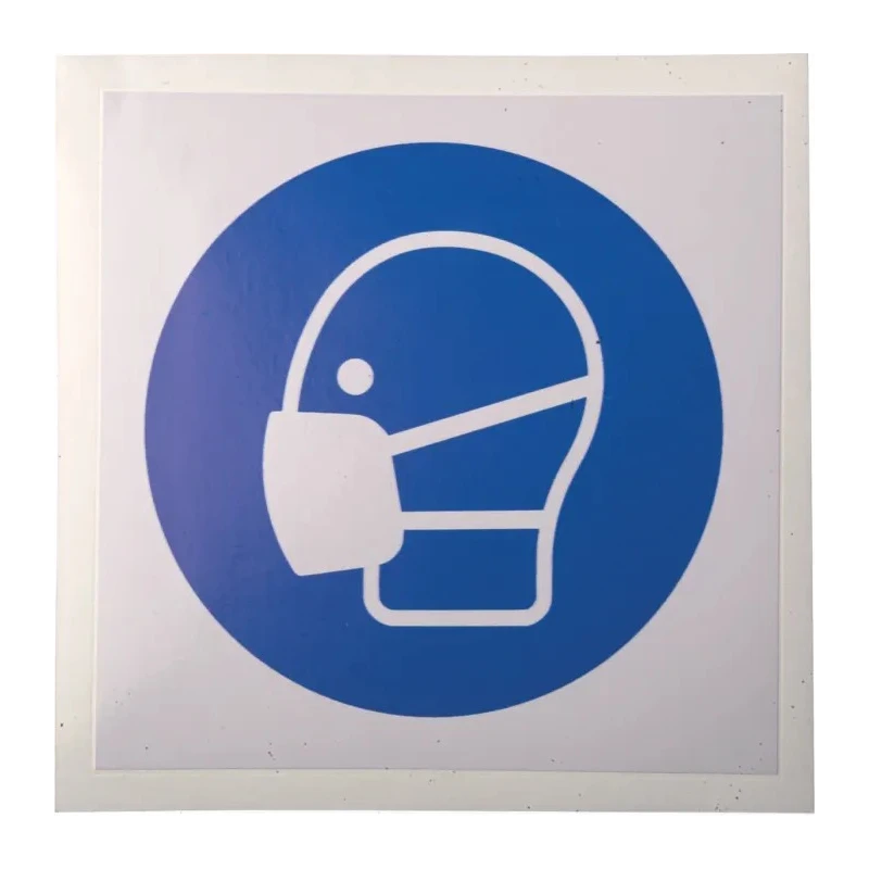 RS PRO Vinyl Mandatory Sign Mask Sign ISO 7010 Standard 100mm x 100mm 813-4498