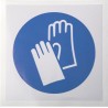RS PRO Vinyl Mandatory Sign Protective Gloves Sign, 100mm x 100mm, White and Blue ISO 7010 813-4489
