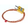 RS PRO Type K Exposed Junction Thermocouple 2 m Length, 1 mm Diameter, -75 °C to 250 °C Temperature Range 814-0131