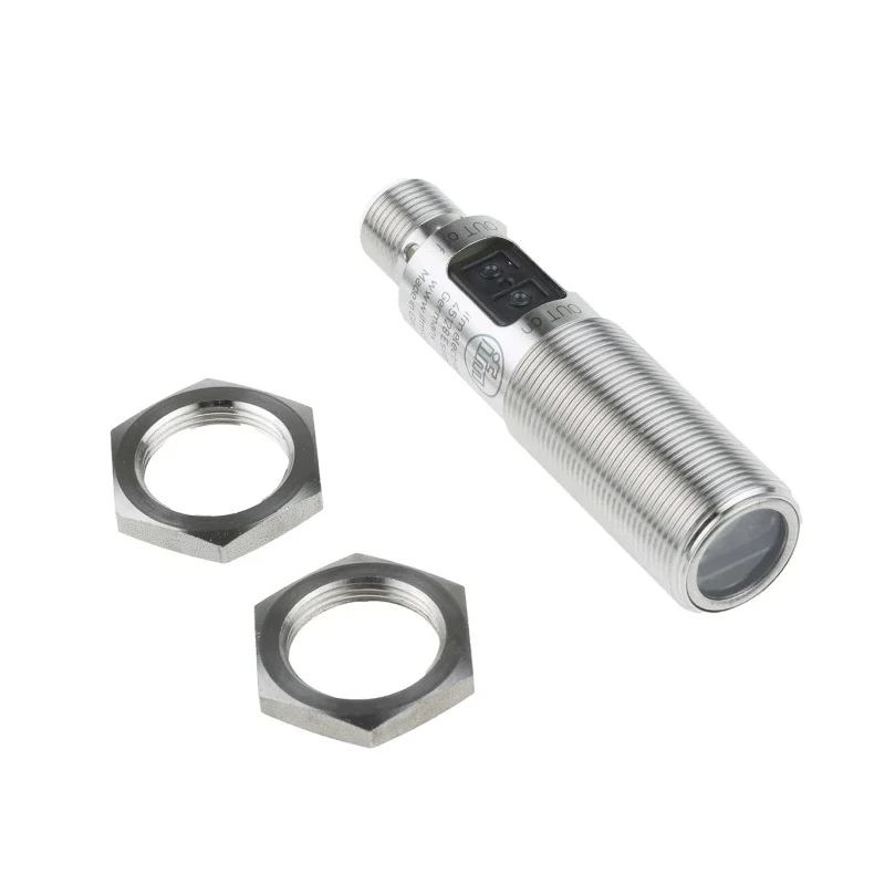 ifm electronic Diffuse Photoelectric Sensor, Barrel Style, Detection Range 15 mm to 300 mm, PNP Output, IP67 OGH500