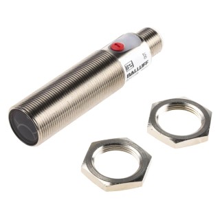 BALLUFF Diffuse Photoelectric Sensor, Barrel Style, 30 mm to 300 mm Detection Range, PNP Output, IP67 BOS 18M-PA-RH22-S4