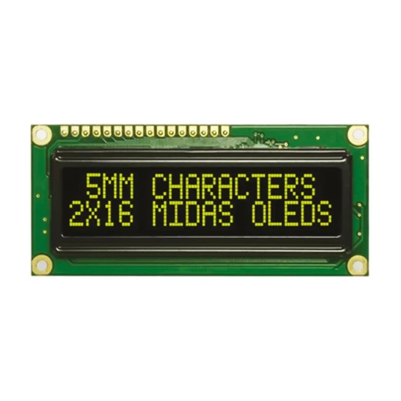 Midas Passive Matrix Yellow OLED Display COB Parallel MCOB21605G1V-EYP