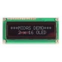 Midas Passive Matrix White OLED Display COB Parallel MCOB21605G1V-EWP 5V 30mA 66x16mm